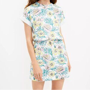 NWOT LOU & GREY Women's Tropical Floral Cozy Cotton Terry Pocket Dress Sz Large
